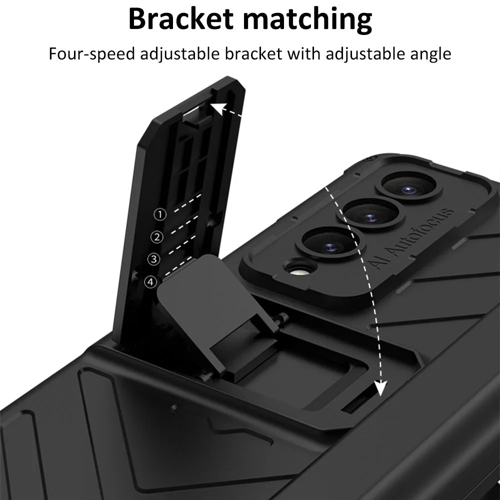 Magnetic Folding Armor Phone Case with Hidden S Pen Holder For Samsung Galaxy Z Fold 5