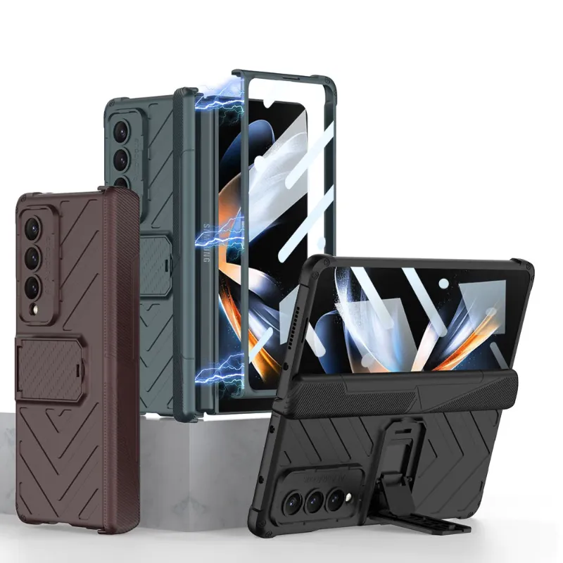 Magnetic Folding Armor Phone Case with Hidden S Pen Holder For Samsung Galaxy Z Fold 5