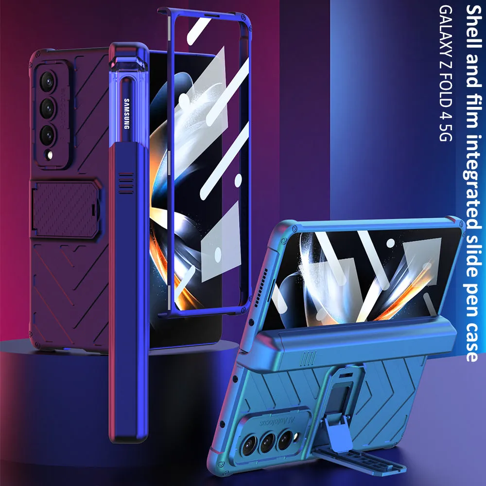 Magnetic Folding Armor Phone Case with Hidden S Pen Holder For Samsung Galaxy Z Fold 5