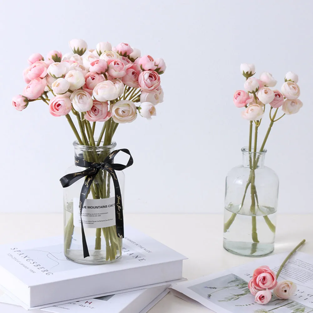 Mini Artificial Bouquet Small Tea Rose Home Decoration