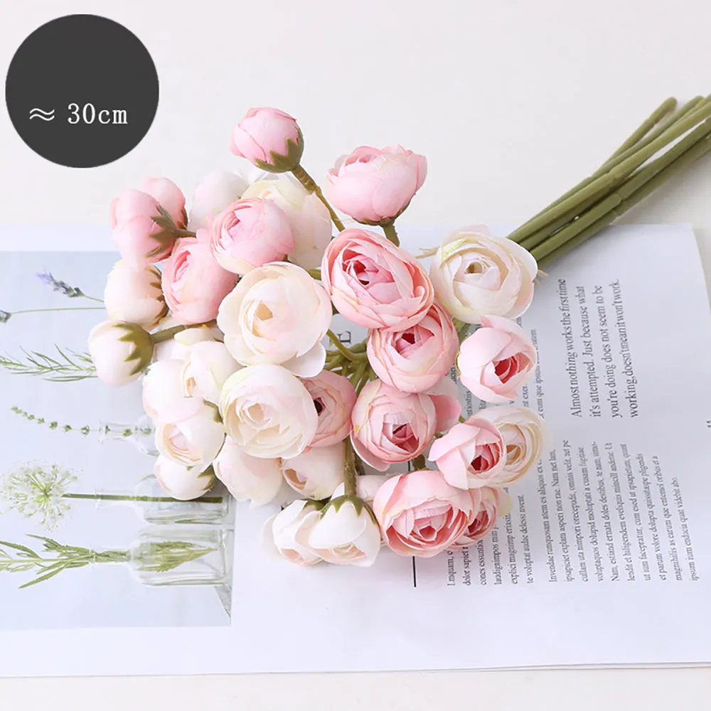 Mini Artificial Bouquet Small Tea Rose Home Decoration