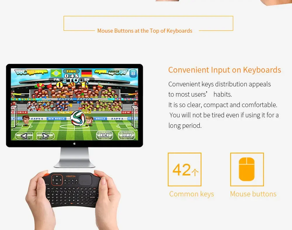 Mini Wireless Keyboard With Mouse Typadnd