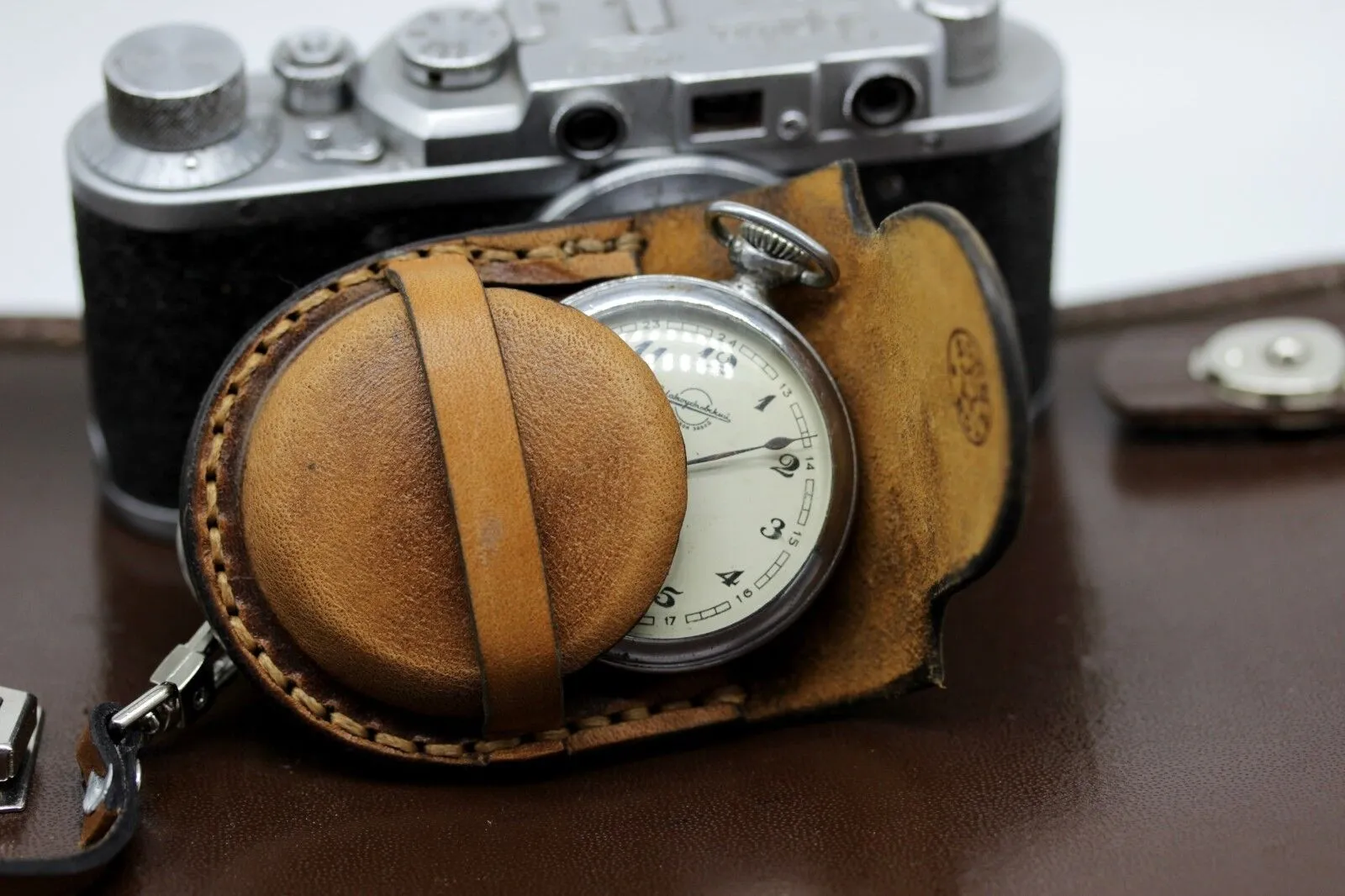 New! WW1 times New Leather Case for Pocket Watch 45-50mm 55mm WWII