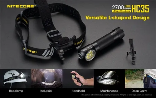 Nitecore HC35 1x 21700 2700 Lumen Rechargeable Headlamp CREE XP-G3 S3 LED