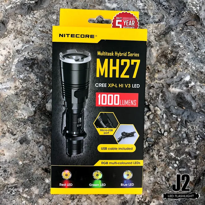 Nitecore MH27 RGB LED USB Flashlight XP-L HI Cree LED With Nitecore NL1823 18650 Lithium Battery