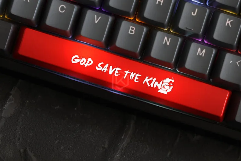 Novelty Shine Through Keycaps ABS Etched, Shine-Through god save the king messi black red spacebar custom mechanical keyboards