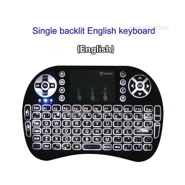 Original Backlight i8 English Russian Spanish 2.4GHz Wireless Keyboard Air Mouse Touchpad Backlit for Android TV BOX Mini PC