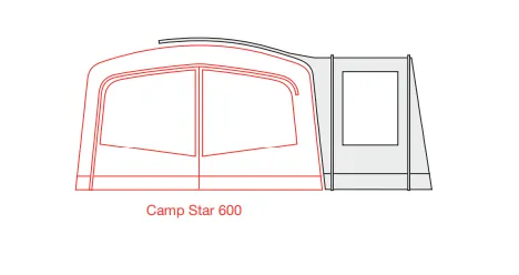 Outdoor Revolution Camp Star Side Porch - 500XL/600/700 Tent Side Porch