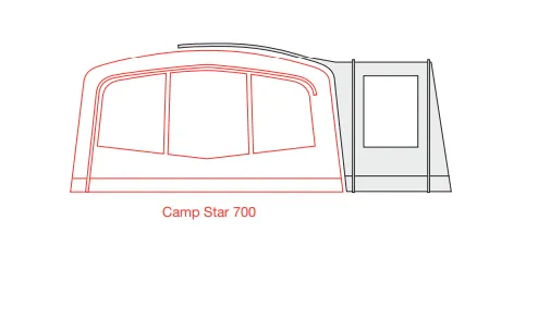 Outdoor Revolution Camp Star Side Porch - 500XL/600/700 Tent Side Porch