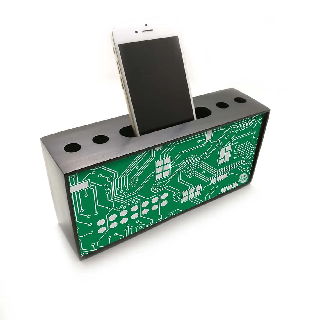 Pen Mobile Stand Holder Desk Organizer - Circuit Board Green