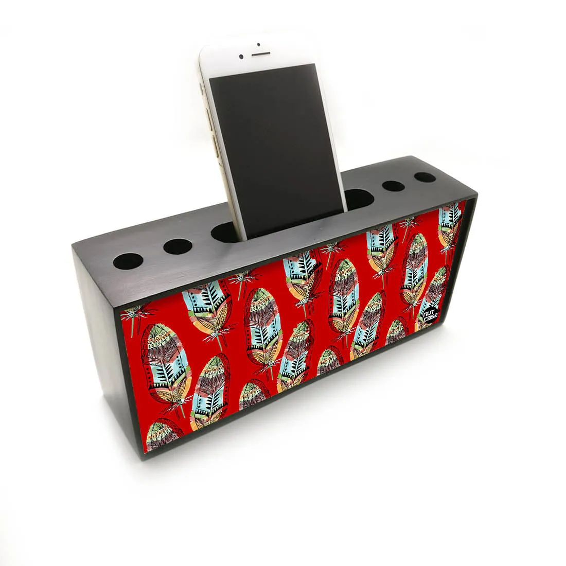 Pen Mobile Stand Holder Desk Organizer - Feather Red