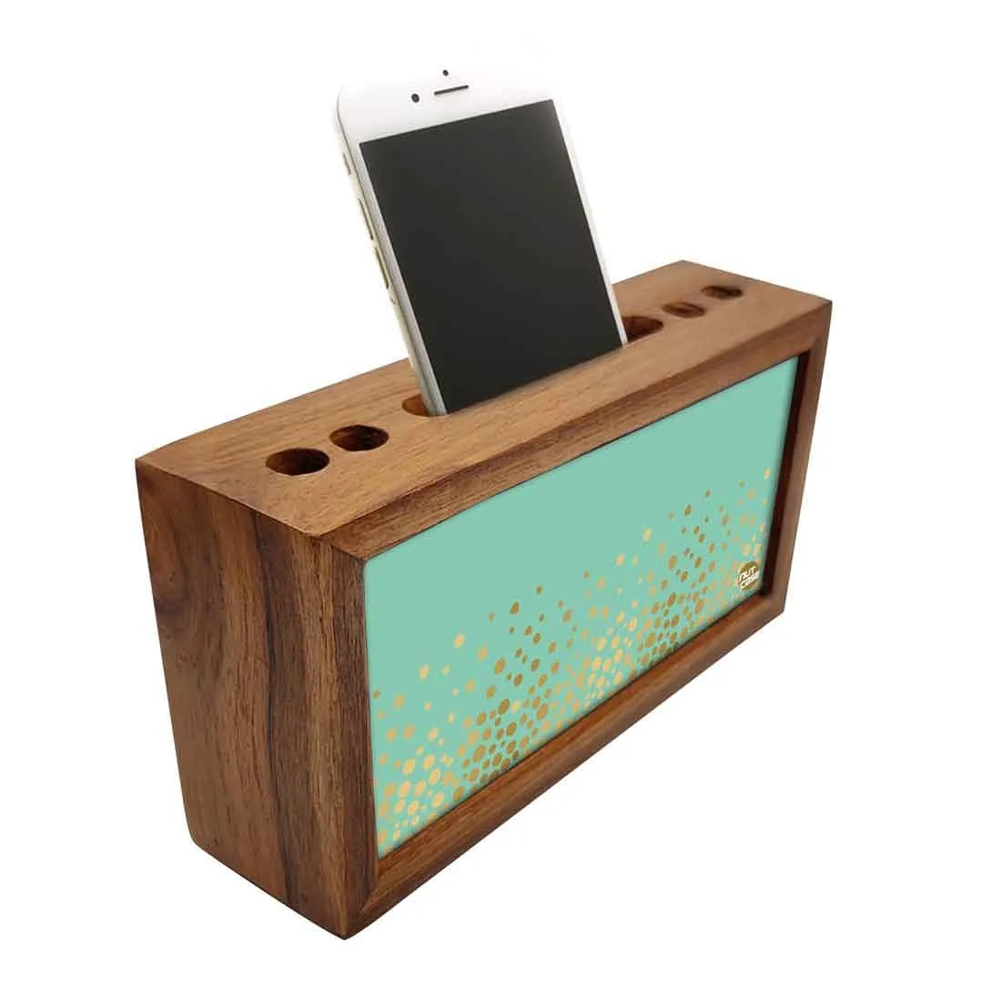 Pen Mobile Stand Holder Desk Organizer - Mint & Gold