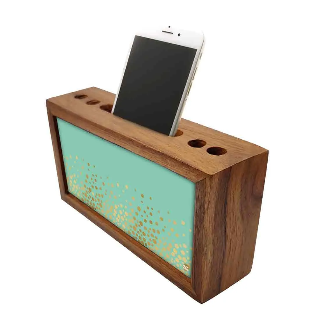 Pen Mobile Stand Holder Desk Organizer - Mint & Gold