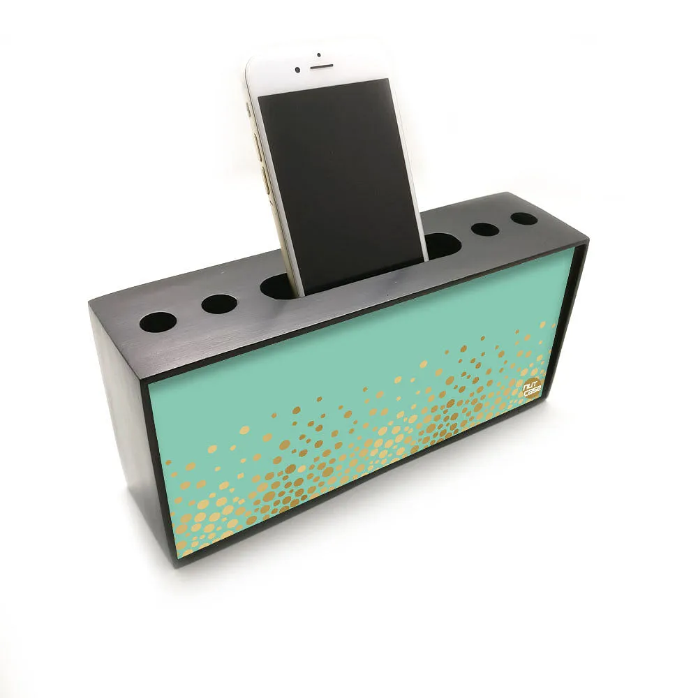 Pen Mobile Stand Holder Desk Organizer - Mint & Gold