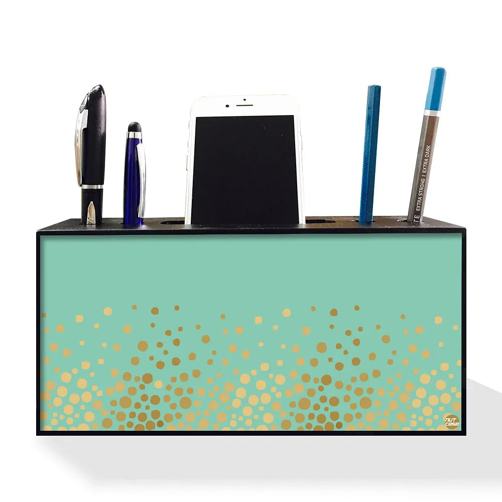 Pen Mobile Stand Holder Desk Organizer - Mint & Gold