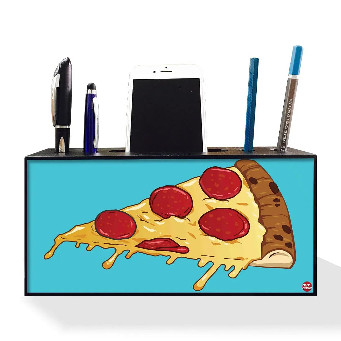 Pen Mobile Stand Holder Desk Organizer - Pizza