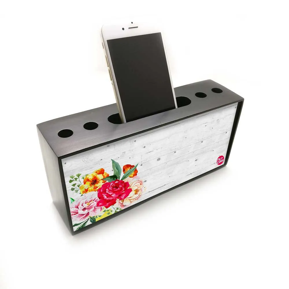 Pen Mobile Stand Holder Desk Organizer - Roses