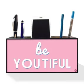 Pen Stand Desk Organizer With Mobile Holder for Office - Be Youtiful Pink