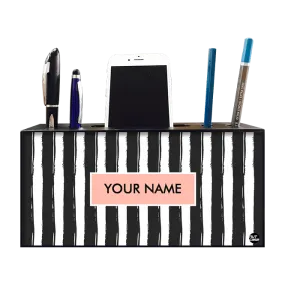 Personalized Mobile Pen Stand Organizer- Stripes