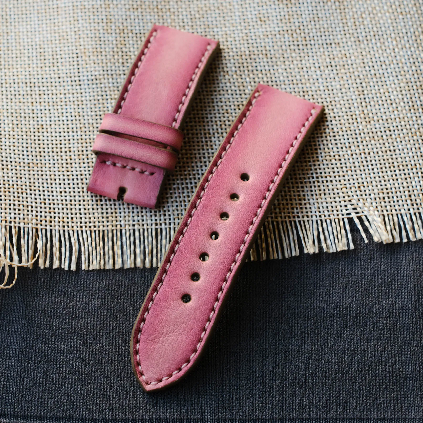 Pink Leather Apple Watch Strap For All Series