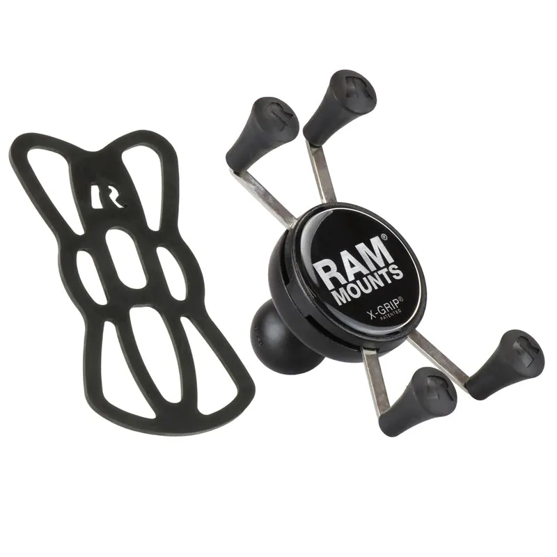 RAM Mount Universal X-Grip Mobile Phone Cradle with 1 inch B-Ball with Tether (RAM-HOL-UN7BU)