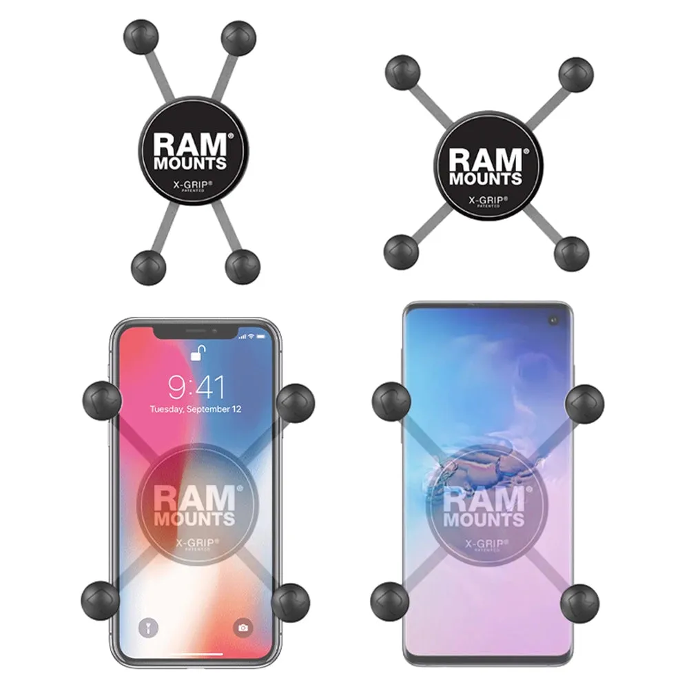 RAM Mount Universal X-Grip Mobile Phone Cradle with 1 inch B-Ball with Tether (RAM-HOL-UN7BU)