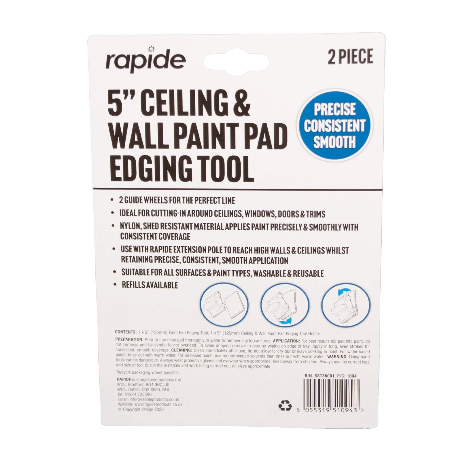 Rapide 5'' Ceiling & Wall Paint Pad Edging Tool