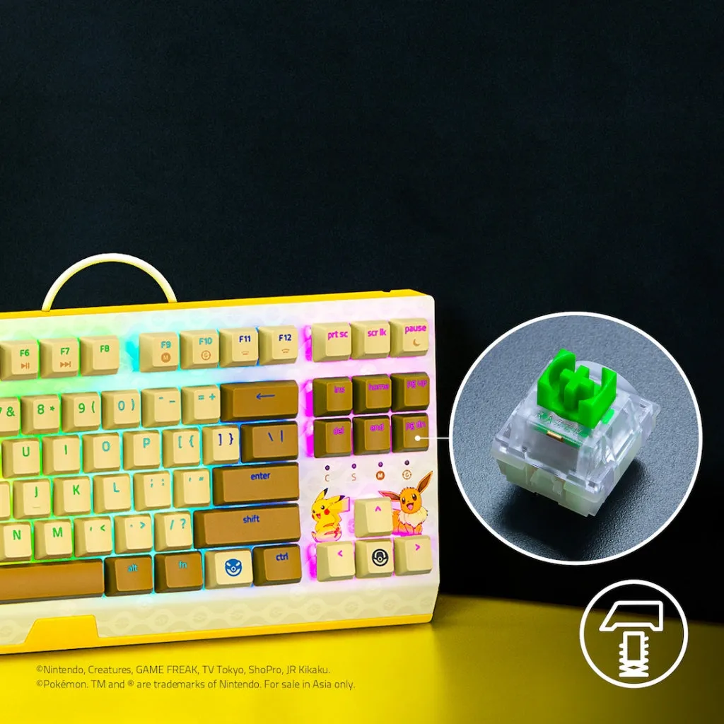 Razer BlackWidow V3 Tenkeyless Compact Mechanical Keyboard with Razer Chroma RGB - Pokémon Edition (Razer™ Green Switch)