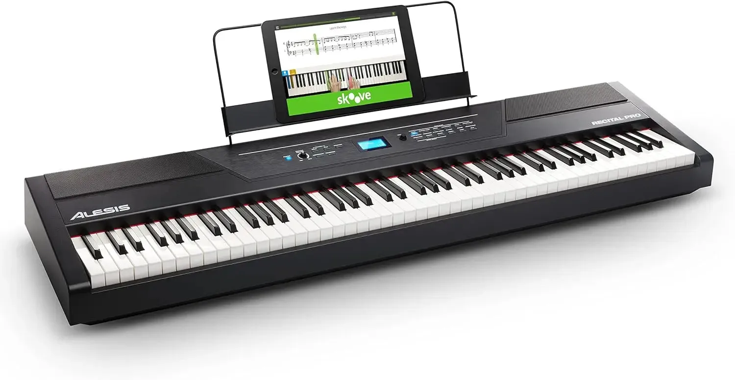 Recital Pro - 88 Key Digital Piano Keyboard with Hammer Action Weighted Keys, 2x20W Speakers,