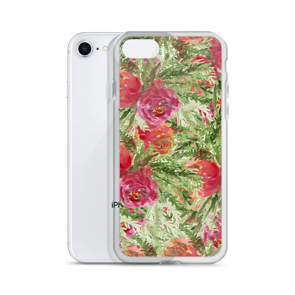 Red Floral Rose iPhone Case, iPhone X | XS | XR | XS Max | 8 | 8  | 7| 7  Case-Printed in USA/EU