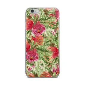 Red Floral Rose iPhone Case, iPhone X | XS | XR | XS Max | 8 | 8  | 7| 7  Case-Printed in USA/EU