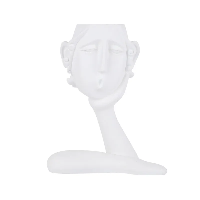 Resin Vase Single Hand Head Shaped Creative Desktop Ornament