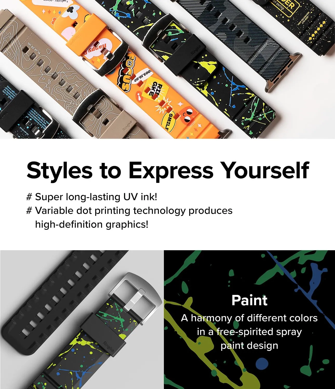 Ringke - Galaxy Watch / Watch Lug Width 20mm Watch Band| Rubber One Bold Watch Straps| Paint