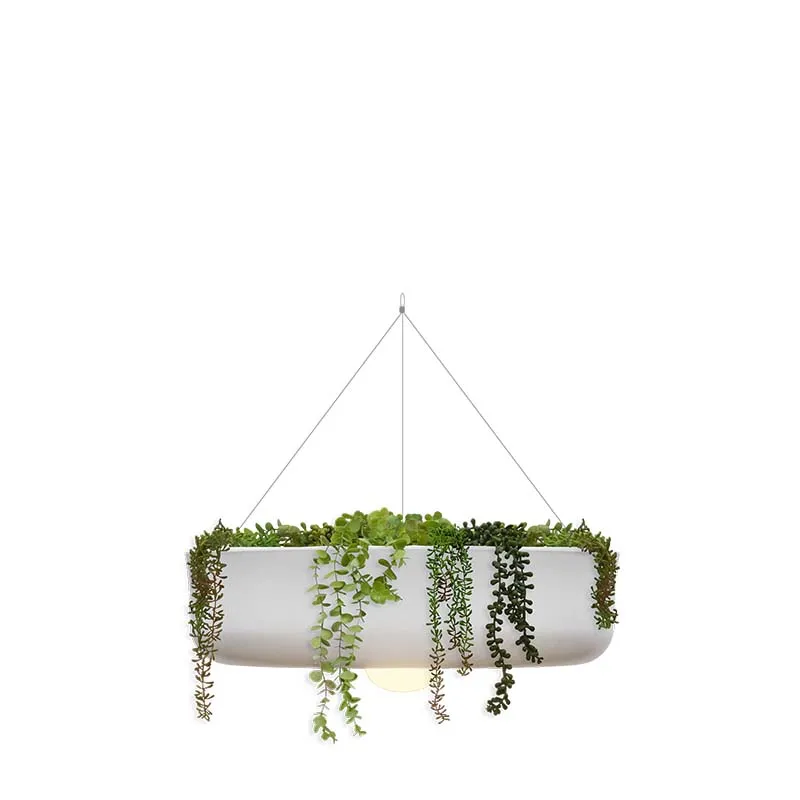 Round hanging planter with cordless lighting ELBA 59