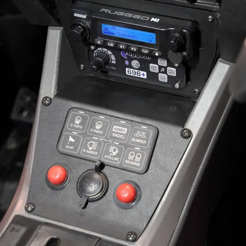 Rugged Radios Lower Accessory Panel - Scosche M8RIX - Polaris RZR PRO XP/RZR Turbo R/RZR PRO R Dash Mount Radio/Intercom