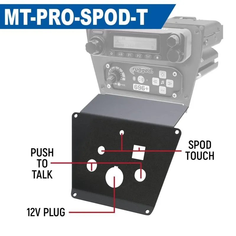 Rugged Radios Lower Accessory Panel - Scosche M8RIX - Polaris RZR PRO XP/RZR Turbo R/RZR PRO R Dash Mount Radio/Intercom