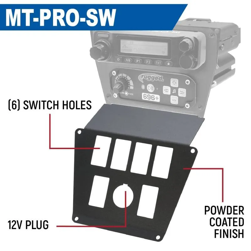 Rugged Radios Lower Accessory Panel - Scosche M8RIX - Polaris RZR PRO XP/RZR Turbo R/RZR PRO R Dash Mount Radio/Intercom