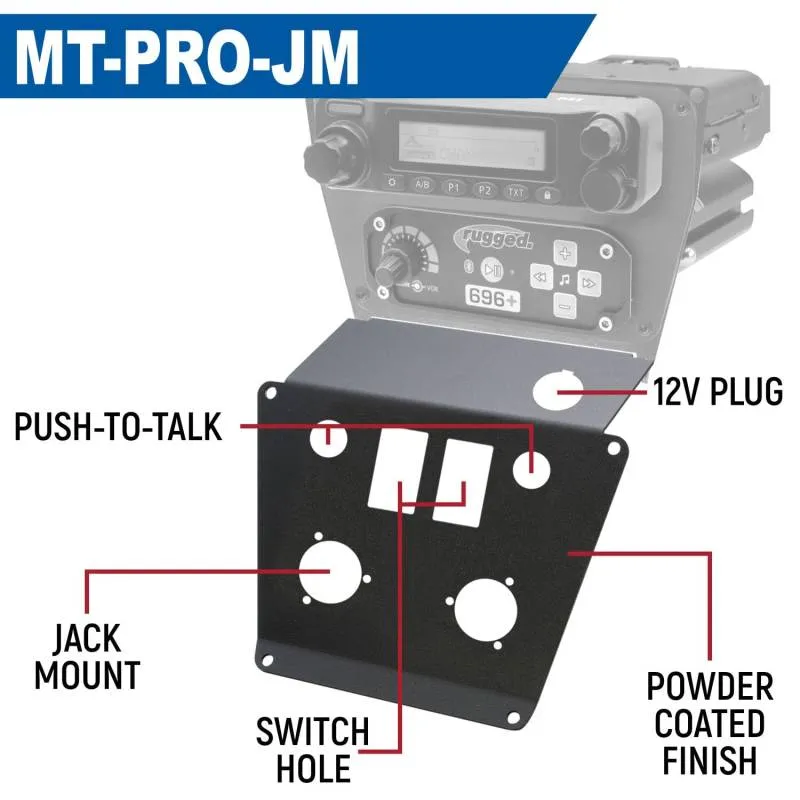 Rugged Radios Lower Accessory Panel - Scosche M8RIX - Polaris RZR PRO XP/RZR Turbo R/RZR PRO R Dash Mount Radio/Intercom