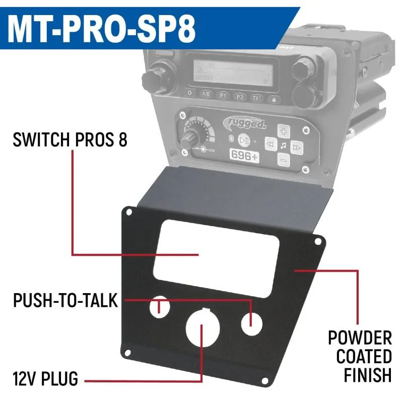 Rugged Radios Lower Accessory Panel - Scosche M8RIX - Polaris RZR PRO XP/RZR Turbo R/RZR PRO R Dash Mount Radio/Intercom