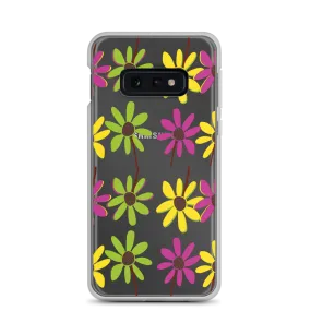 Samsung Colourful Hand Drawn Flower Petals Clear Case