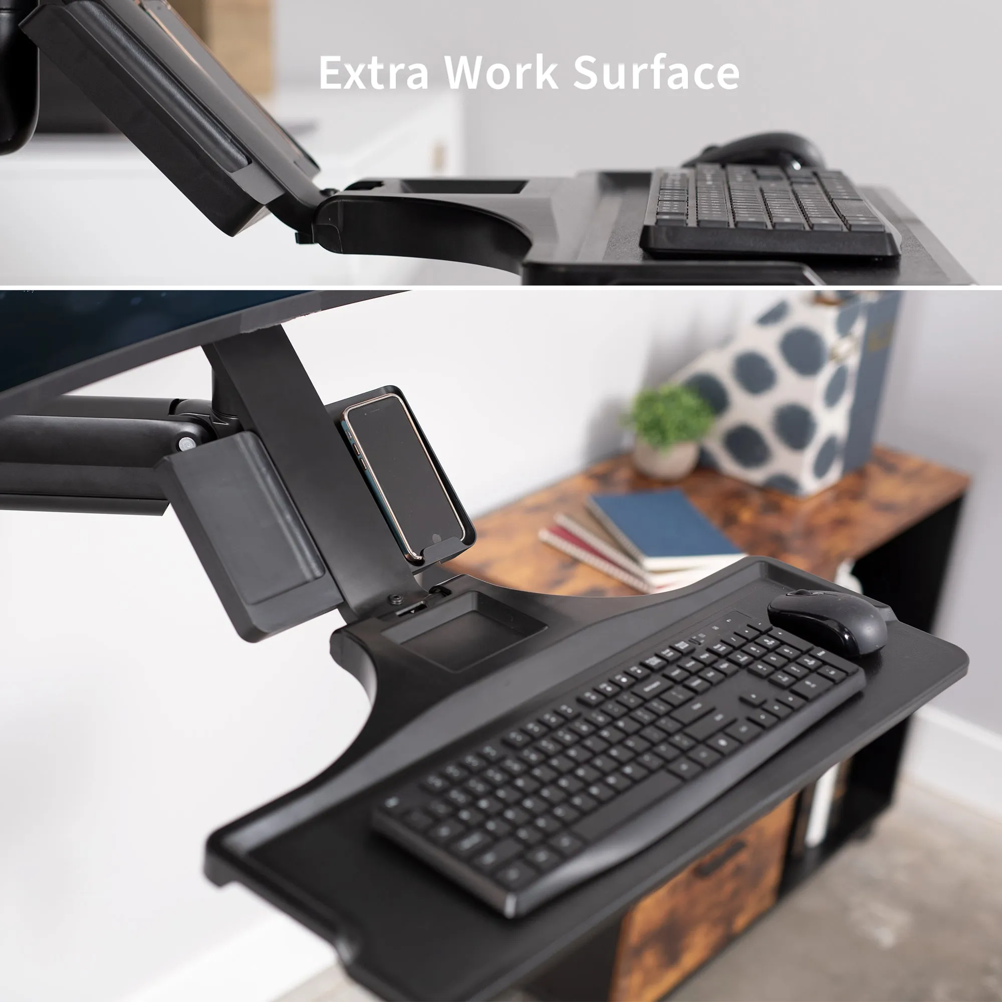 Single Monitor Sit to Stand Wall Mount Workstation