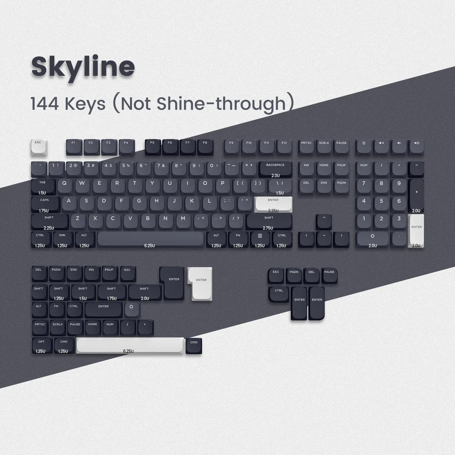 Skyline R1 Low Profile PBT Double-Shot Keycap Set