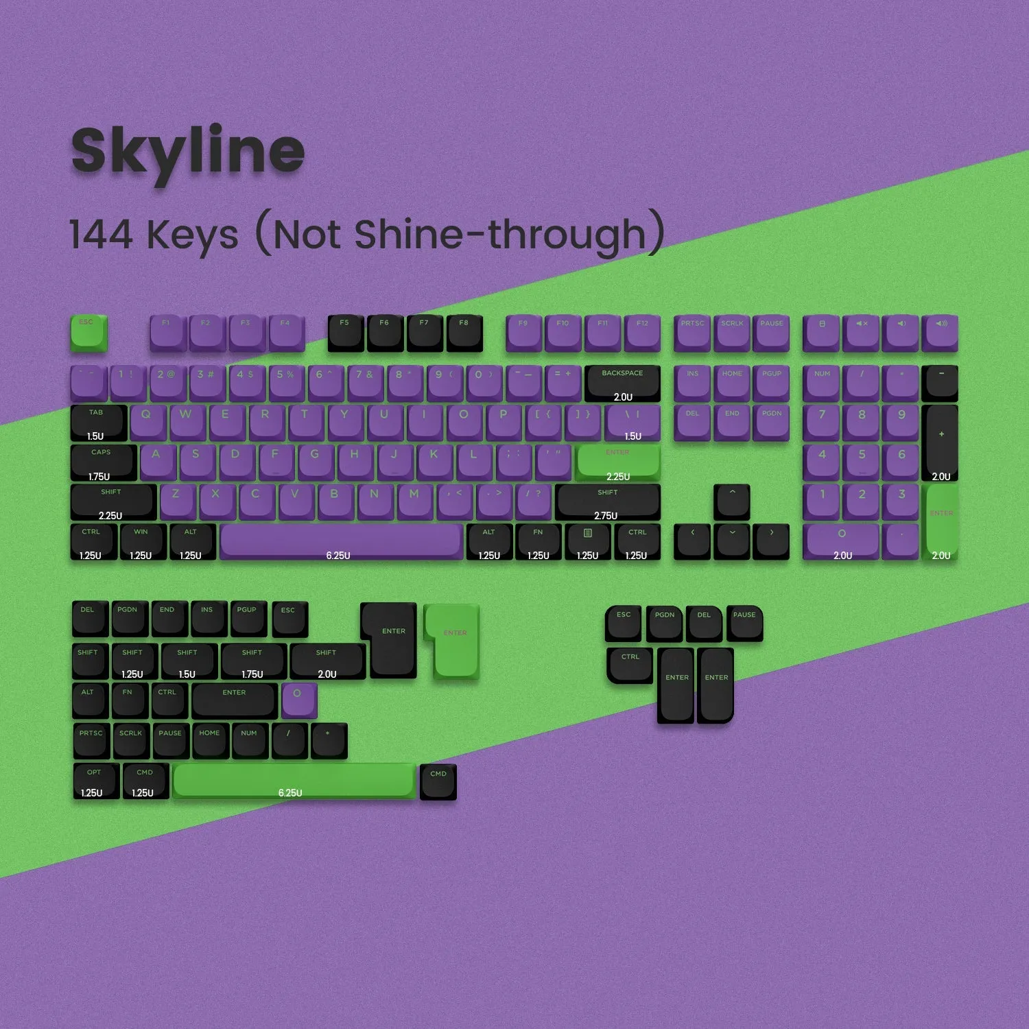 Skyline R1 Low Profile PBT Double-Shot Keycap Set