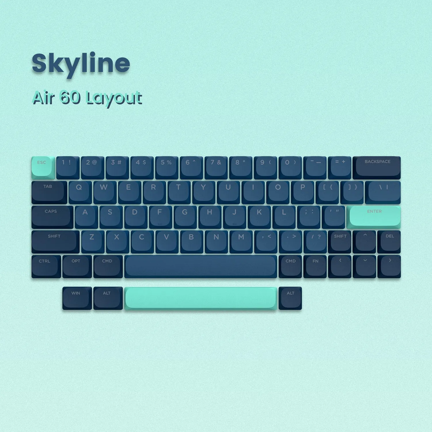 Skyline R1 Low Profile PBT Double-Shot Keycap Set