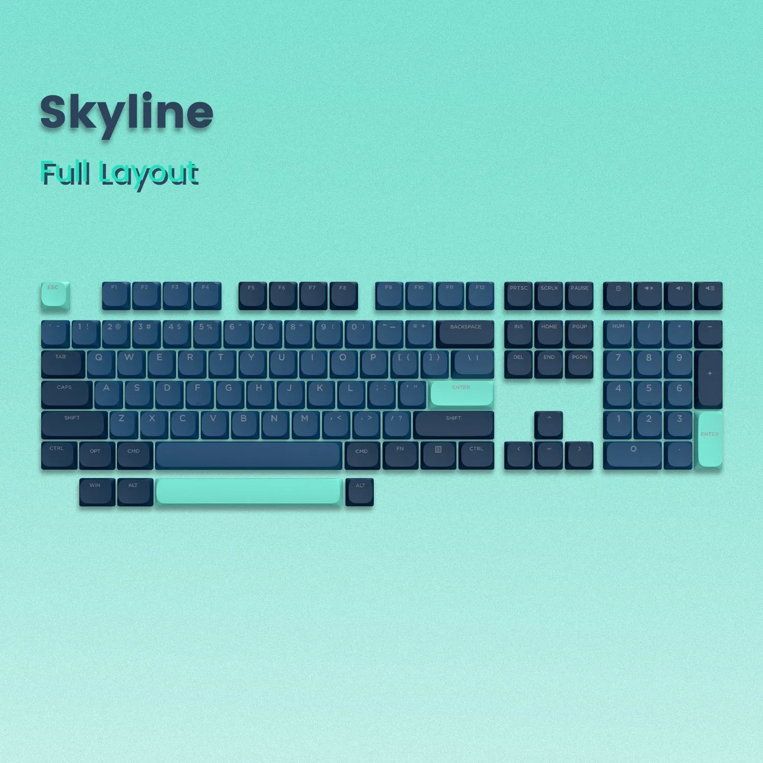 Skyline R1 Low Profile PBT Double-Shot Keycap Set