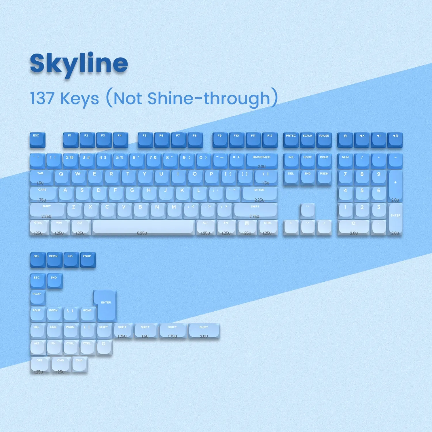 Skyline R1 Low Profile PBT Double-Shot Keycap Set