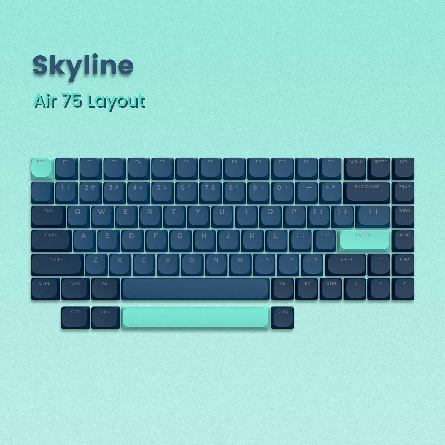 Skyline R1 Low Profile PBT Double-Shot Keycap Set