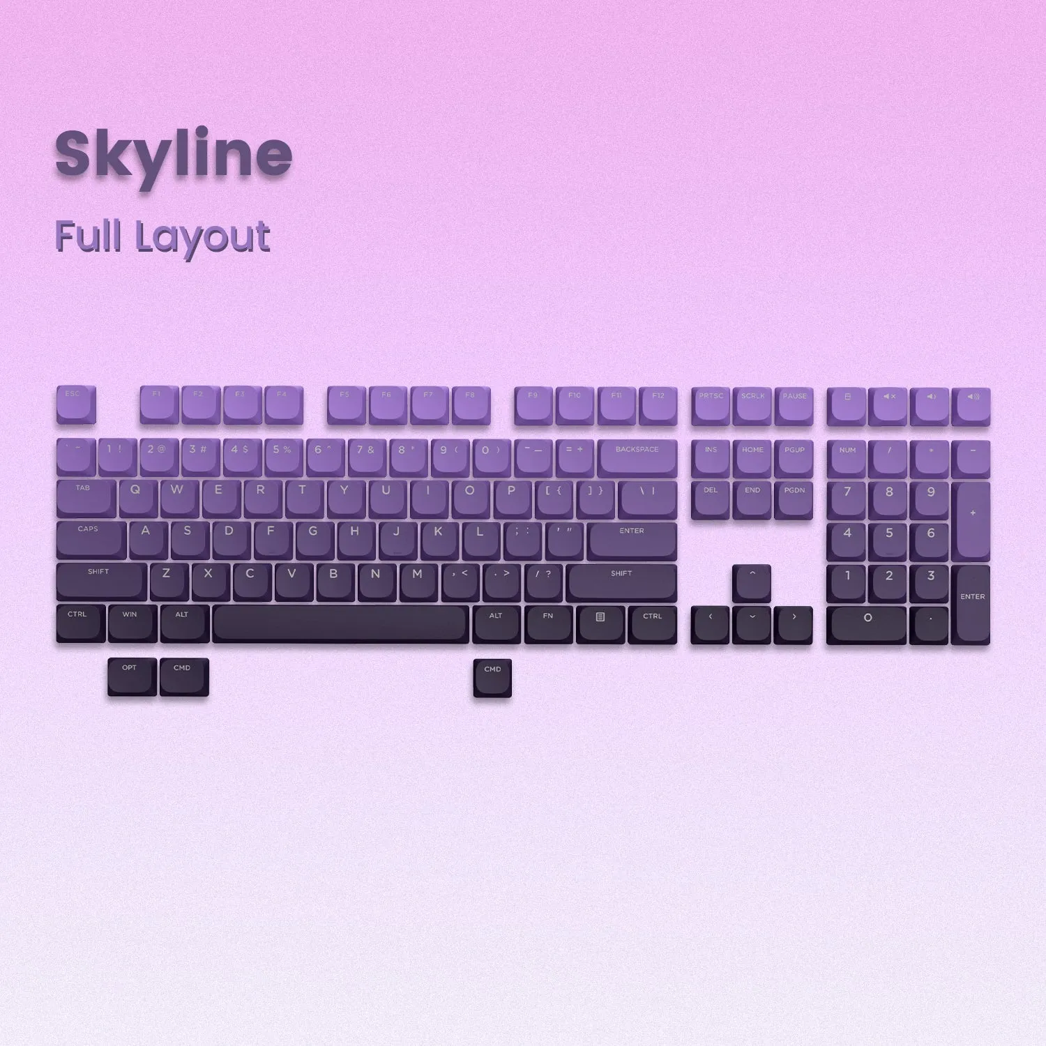 Skyline R1 Low Profile PBT Double-Shot Keycap Set