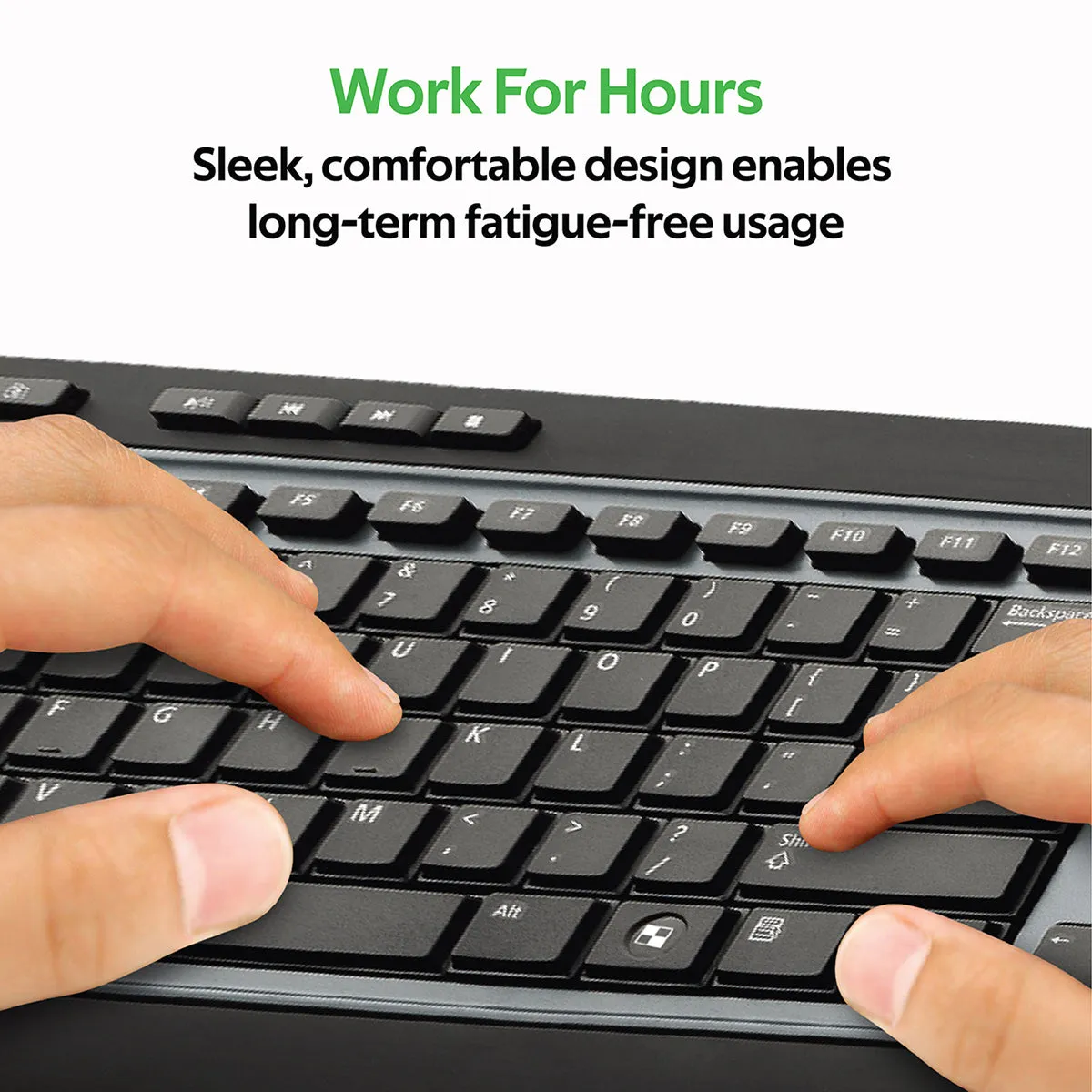 Sleek Wireless Multimedia Keyboard & Mouse Combo