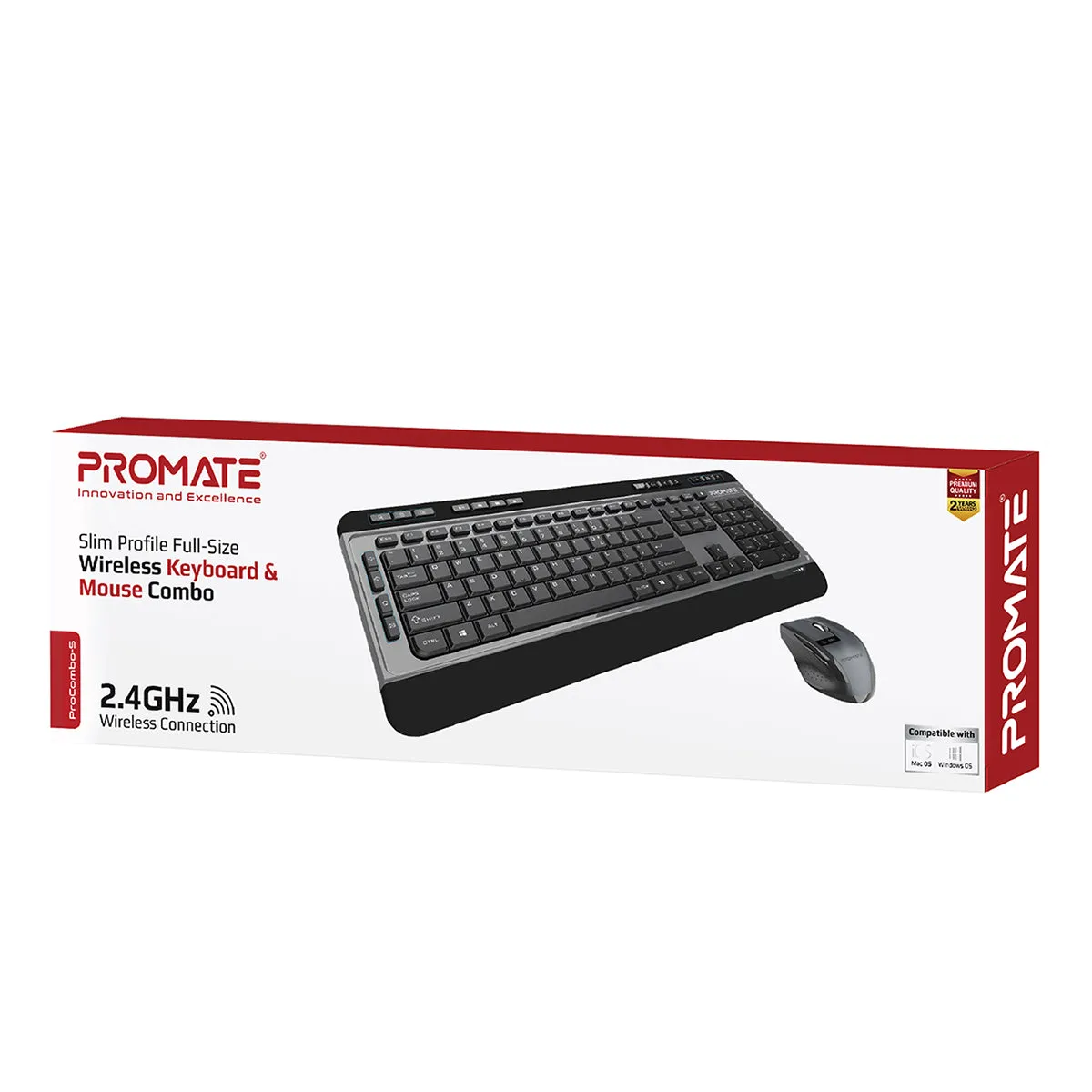 Sleek Wireless Multimedia Keyboard & Mouse Combo